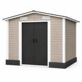 Abri de jardin 190 x 110 x 200 cm en résine beige et anthracite à double porte ventilé