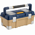 Boîte à outils 50 cm en plastique bleu beige avec poignée de transport