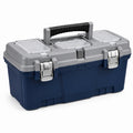 Boîte à outils 50 cm en plastique bleu et gris avec poignée et compartiments