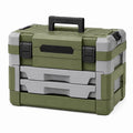 Boîte à outils 48 x 28 x 36 cm en plastique vert gris avec tiroirs de rangement portable
