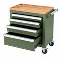 Servante d atelier 77 x 46 x 91 cm en acier vert avec 4 tiroirs et plateau en bois mobile