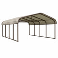 Abri voiture 500 x 300 cm en acier brun avec toit translucide pour extérieur