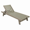 Bain de soleil 200 x 65 x 85 cm en bois kaki réglable pour extérieur