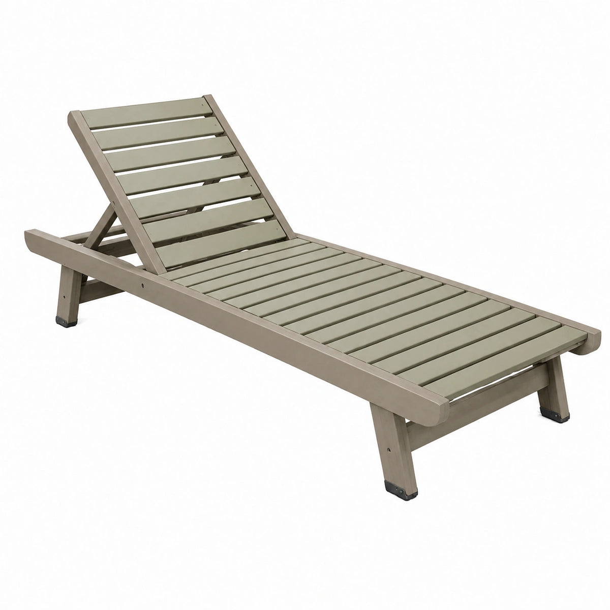 Bain de soleil 200 x 65 x 85 cm en bois kaki réglable pour extérieur