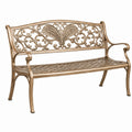 Banc de jardin 122 x 62 x 91 cm en métal bronze style classique