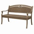 Banc de jardin 120 x 65 x 95 cm en métal et résine tressée marron style classique